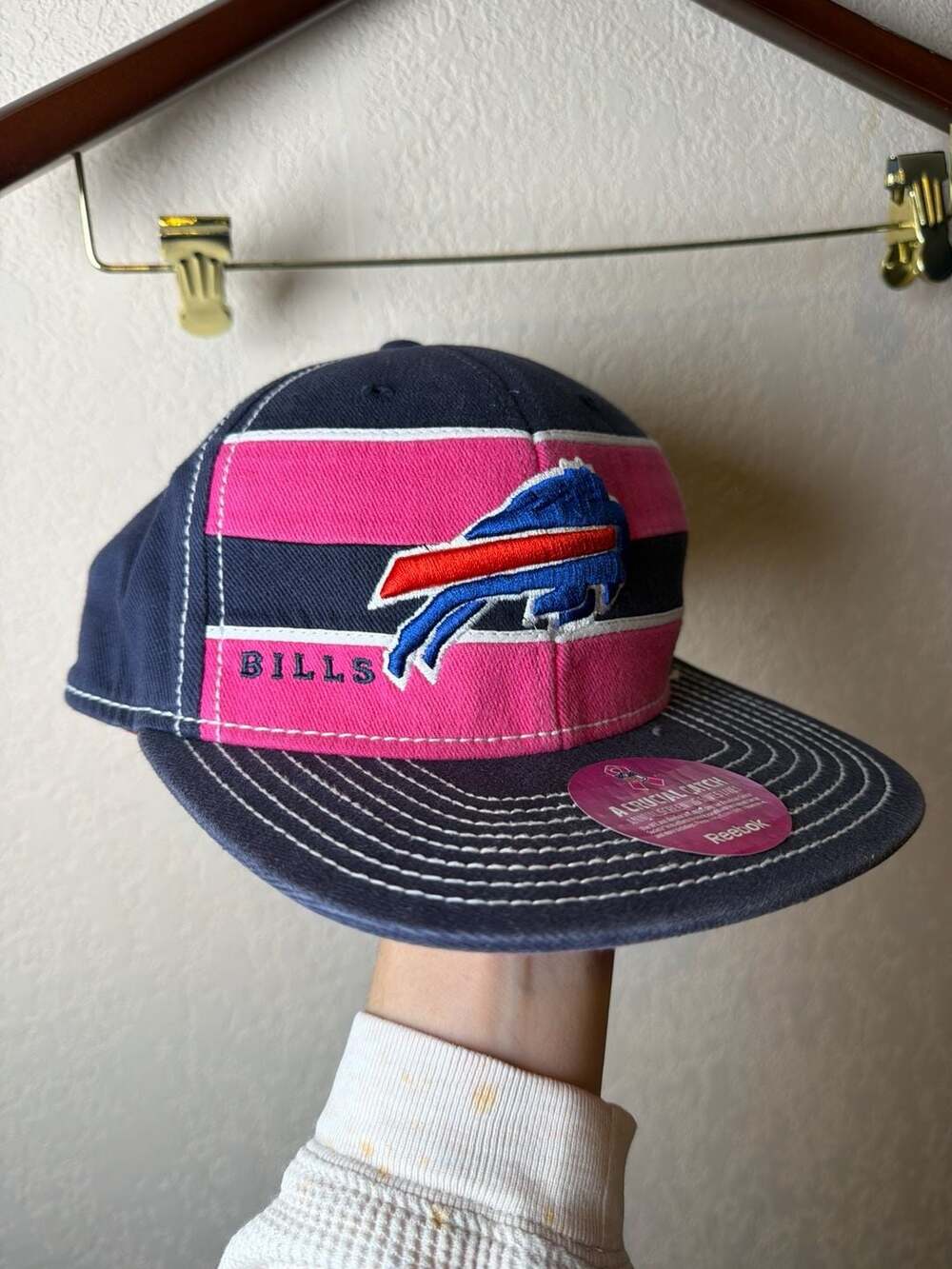 Buffalo Bills Reebok NFL On-Field A Crucial Catch Breast Cancer Fitted Hat L/XL